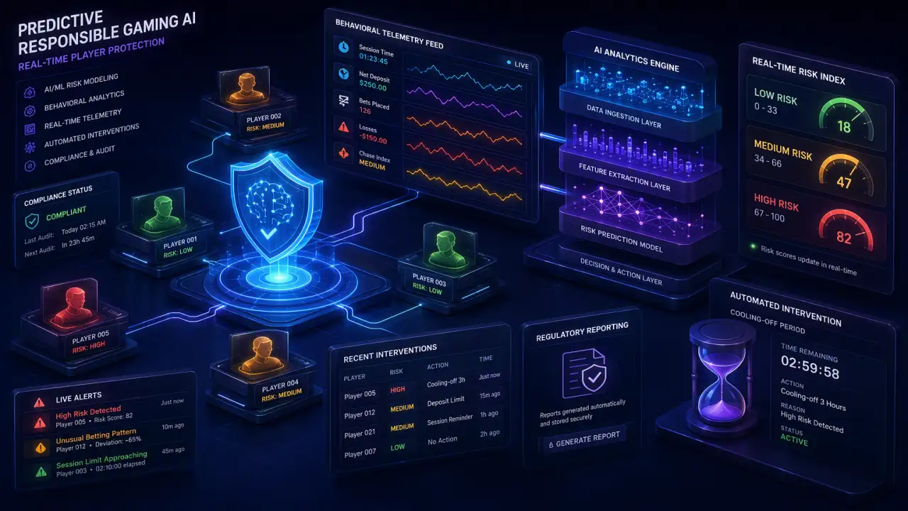Predictive Responsible Gaming AI and Player Risk Scoring Architecture